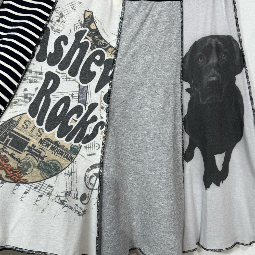Boutique USA made, Spiritex Upcycled Gypsy Graphic Cotton Skirt Sz XL - Picture 5 of 13